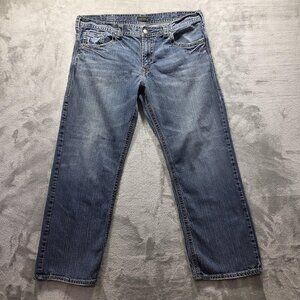 Silver Jeans Co Jeans Mens 38x30 Blue Wash Gordie Relaxed Straight Stretch Denim